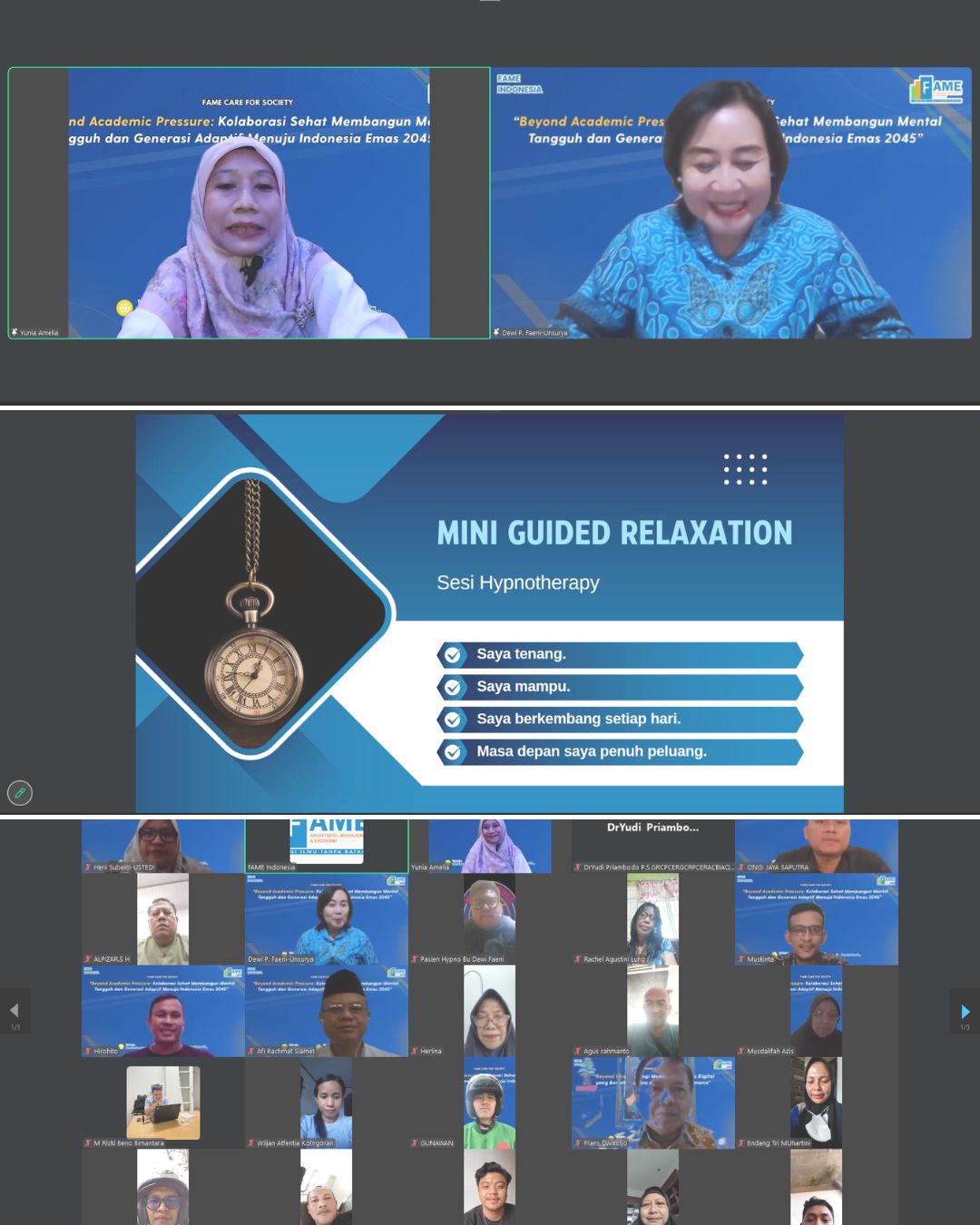 FAME Care for Society Hadirkan Webinar tentang Kesehatan Mental dan Sesi Praktik Hypnotherapy untuk Membangun Generasi Adaptif